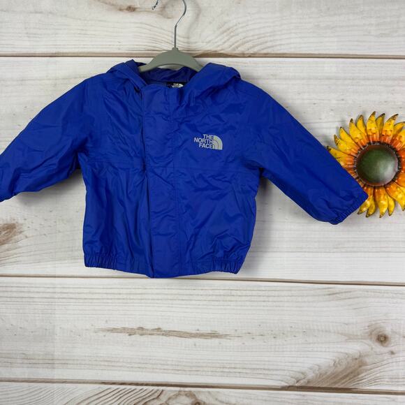 The North Face Infant 0-3M Blue DryVent Hooded Windbreaker Rain Jacket - Picture 1 of 4